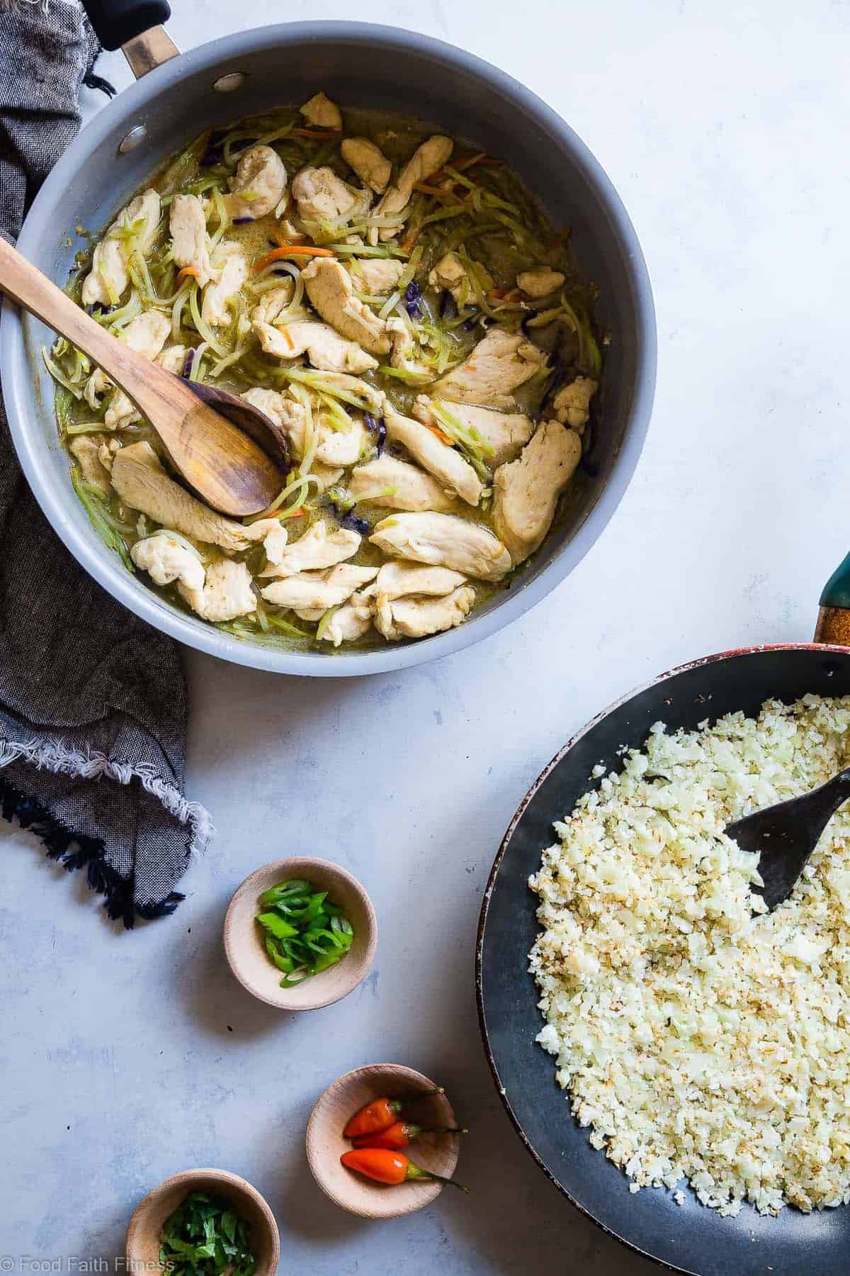 Thai Pineapple Paleo Chicken Curry - This quick and easy Paleo Chicken Curry uses coconut milk to make it extra creamy, and is naturally sweetened with pineapple! It's a spicy-sweet dinner that is gluten/grain/dairy/sugar free and whole30 compliant! | #Foodfaithfitness | #Whole30 #Glutenfree #Paleo #Curry #Dairyfree