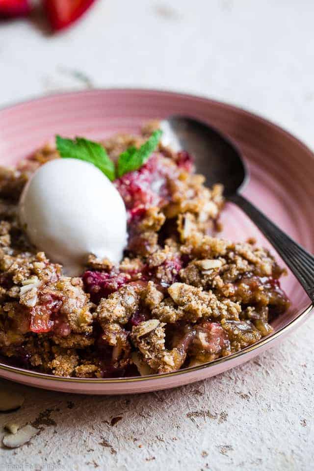 Gluten-Free Rhubarb Crisp With Strawberries