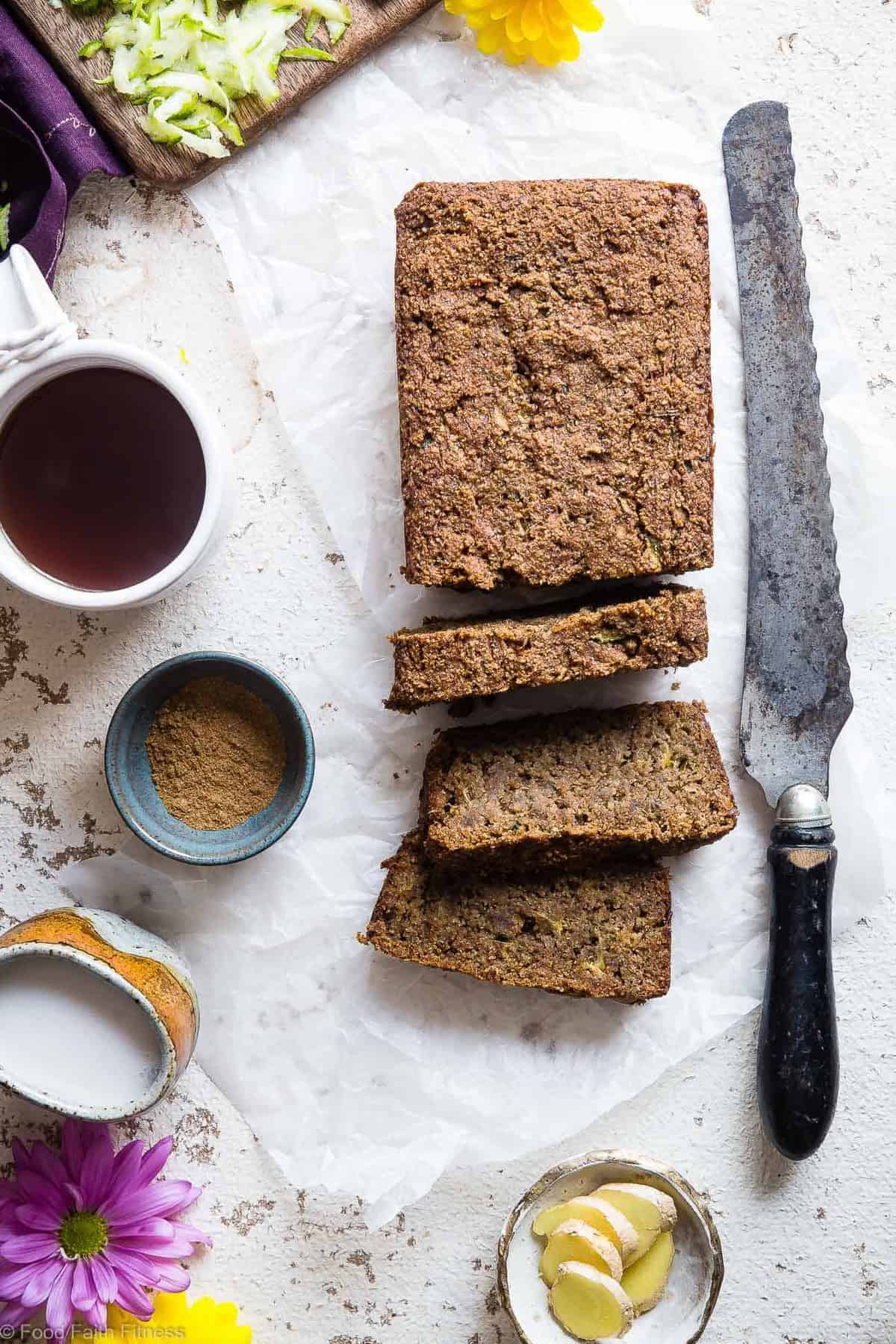 Five Spice Eggless Vegan Zucchini Bread - This healthy, gluten free zucchini bread has ADDICTING spicy-sweet flavor and is SO moist and tender! You'll never know it's dairy and grain free and paleo friendly! Freezer friendly too! | #Foodfaithfitness | #Glutenfree #Vegan #Paleo #Dairyfree #Healthy Five Spice Eggless Vegan Zucchini Bread - This healthy, gluten free zucchini bread has ADDICTING spicy-sweet flavor and is SO moist and tender! You'll never know it's dairy and grain free and paleo friendly! Freezer friendly too! | #Foodfaithfitness | #Glutenfree #Vegan #Paleo #Dairyfree #Healthy