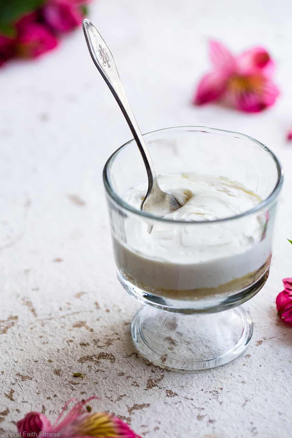 Easy Sugar Free No Bake Ketogenic Cheesecake Recipe For One - This low carb cheesecake recipe is only 5 ingredients and gluten/grain/sugar free, low carb, keto friendly and protein PACKED! The BEST way to get your healthy dessert fix because you don't have to share! | #Foodfaithfitness | #Glutenfree #Keto #Lowcarb #Sugarfree #Cheesecake
