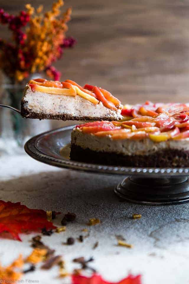 Goat Cheese Cheesecake with Honey-Cinnamon Apples