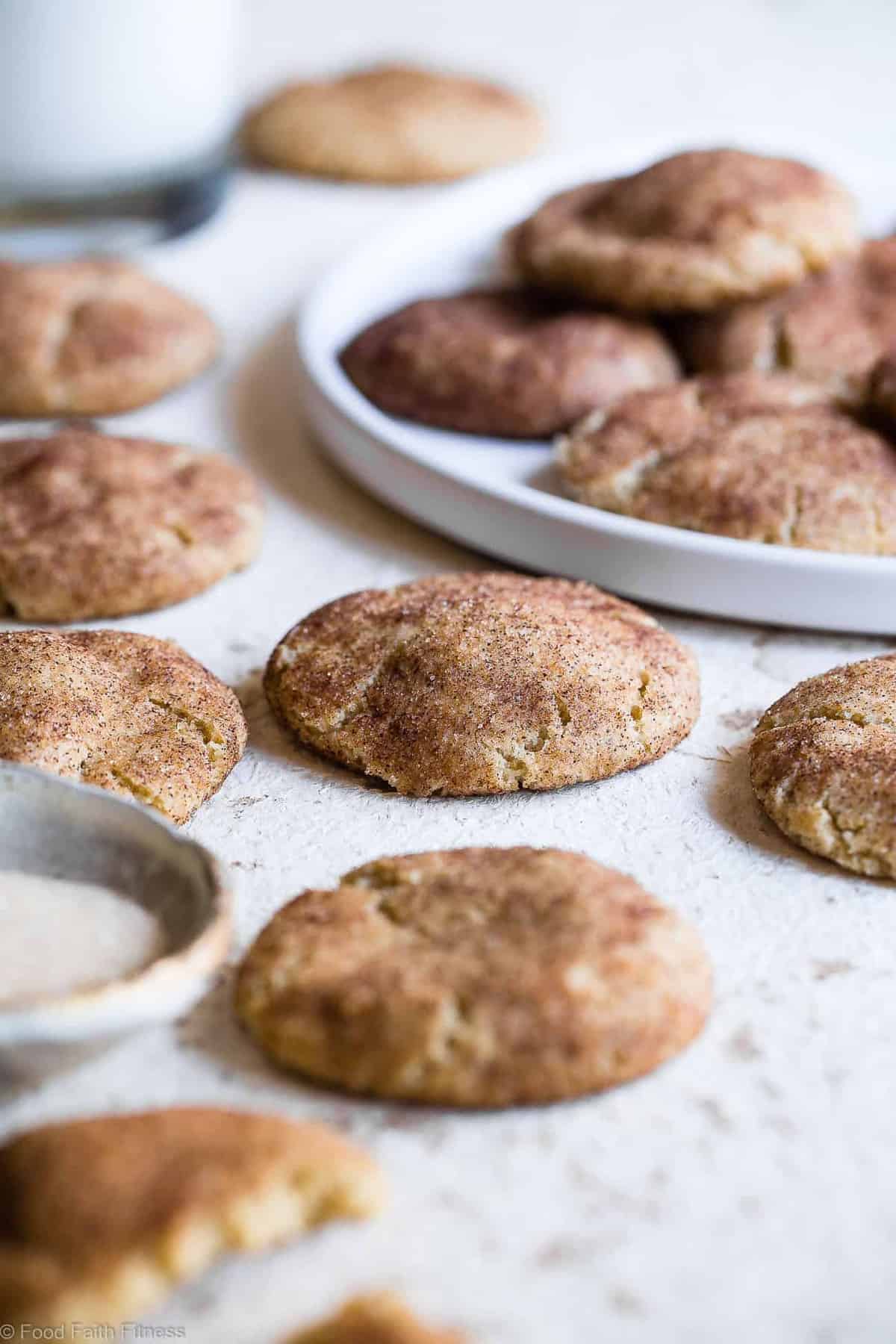 Gluten Free Vegan Snickerdoodles - These EASY, egg, dairy and gluten free snickerdoodles are perfectly soft, chewy and spicy-sweet! Made from simple, pantry-essential ingredients, only 120 calories and SO tasty! | Foodfaithfitness | #Glutenfree #Vegan #Healthy #Dairyfree #Eggfree Gluten Free Vegan Snickerdoodles - These EASY, egg, dairy and gluten free snickerdoodles are perfectly soft, chewy and spicy-sweet! Made from simple, pantry-essential ingredients, only 120 calories and SO tasty! | Foodfaithfitness | #Glutenfree #Vegan #Healthy #Dairyfree #Eggfree