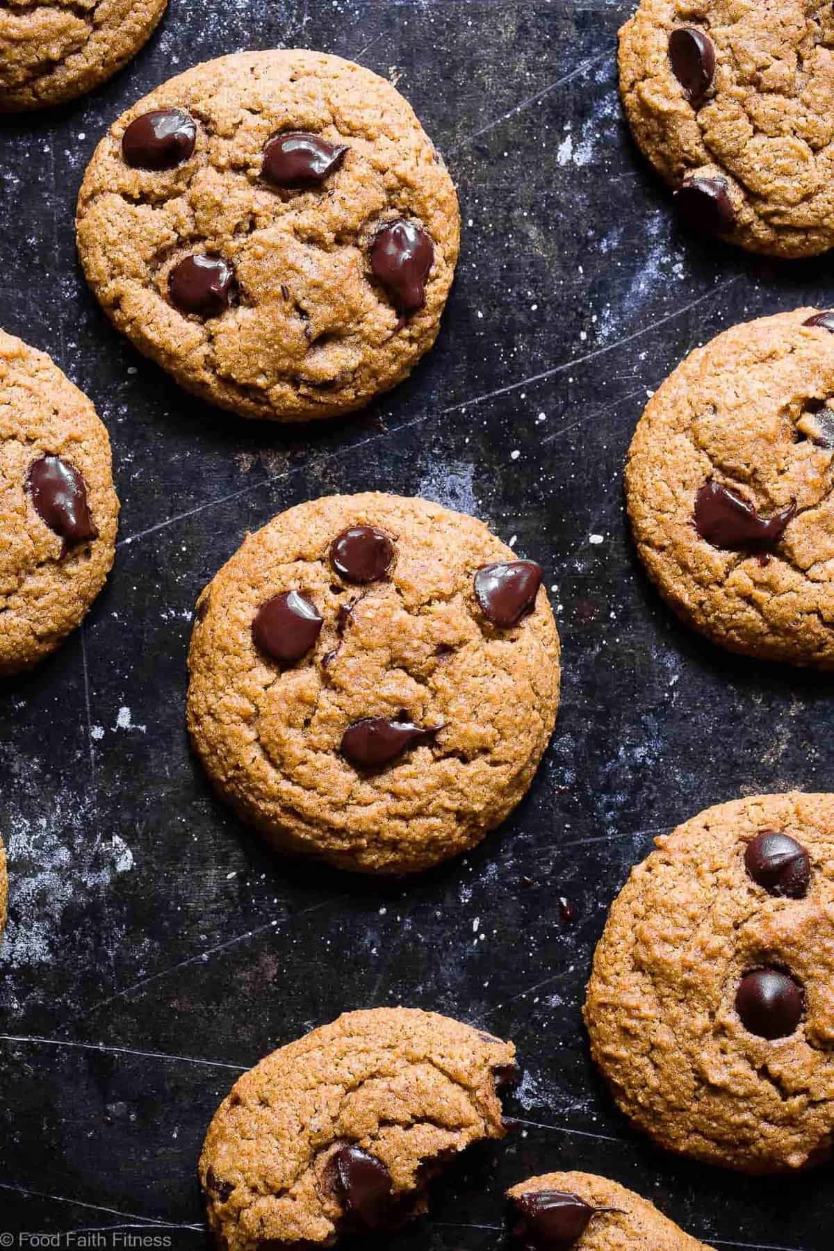 Pumpkin Spice Eggless Chocolate Chip Cookies - These are the best pumpkin Chocolate Chip Cookies! Crispy on the outside, chewy on the inside and have a punch of pumpkin spice! Gluten/dairy/egg free, vegan friendly and only 124 calories! | #Foodfaithfitness | #Glutenfree #Vegan #Dairyfree #Eggfree #Pumpkinspice Pumpkin Spice Eggless Chocolate Chip Cookies - These are the best pumpkin Chocolate Chip Cookies! Crispy on the outside, chewy on the inside and have a punch of pumpkin spice! Gluten/dairy/egg free, vegan friendly and only 124 calories! | #Foodfaithfitness | #Glutenfree #Vegan #Dairyfree #Eggfree #Pumpkinspice