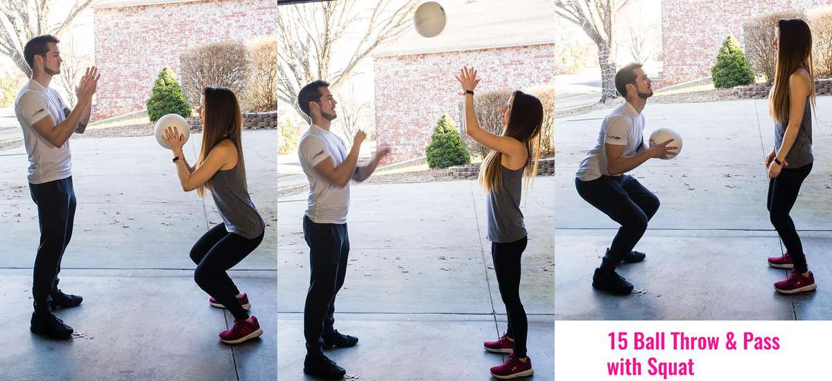 Quick At Home Partner Workout - This Quick, At Home Partner Workout is an easy way to get a workout in during busy seasons! Grab a partner and get your booty burning! | #Foodfaithfitness | #Workout #Fitness #Homeworkout #Healthy