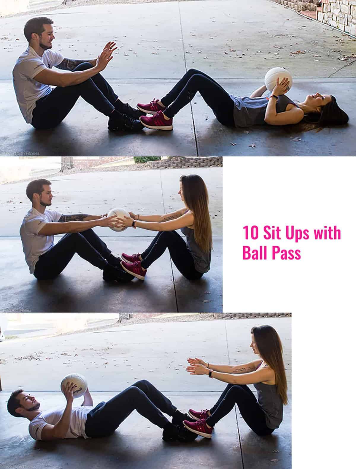 Quick At Home Partner Workout - This Quick, At Home Partner Workout is an easy way to get a workout in during busy seasons! Grab a partner and get your booty burning! | #Foodfaithfitness | #Workout #Fitness #Homeworkout #Healthy