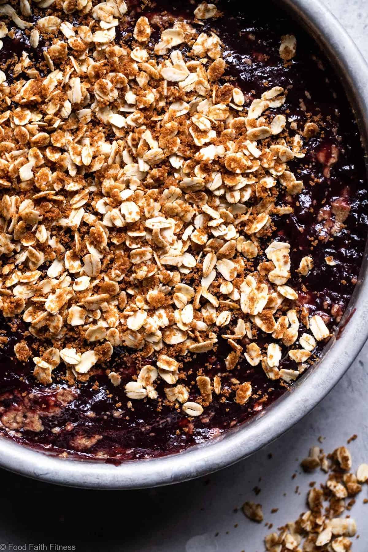 Gluten Free Vegan Coffee Cake - This tender, moist Gluten Free Coffee Cake has a tasty blackberry swirl and is loaded with a crunchy, crispy crumble topping! It's sure to be a hit and does not taste healthy! | #Foodfaithfitness | #Glutenfree #Vegan #dairyfree #eggfree #healthy Gluten Free Eggless Coffee Cake - This tender, moist Gluten Free Coffee Cake has a tasty blackberry swirl and is loaded with a crunchy, crispy crumble topping! It's sure to be a hit and does not taste healthy! | #Foodfaithfitness |