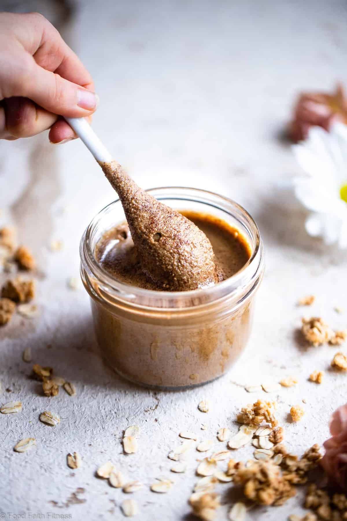 Oatmeal Cookie Granola Butter - It tastes like nut butter, granola and cookies had a baby! Gluten free, vegan and great on toast or just on a spoon! You'll never believe it's healthy! | #Foodfaithfitness | #Glutenfree #Healthy #Vegan #Eggfree #Dairyfree Oatmeal Cookie Granola Butter - It tastes like nut butter, granola and cookies had a baby! Gluten free, vegan and great on toast or just on a spoon! You'll never believe it's healthy! | #Foodfaithfitness | #Glutenfree #Healthy #Vegan #Eggfree #Dairyfree