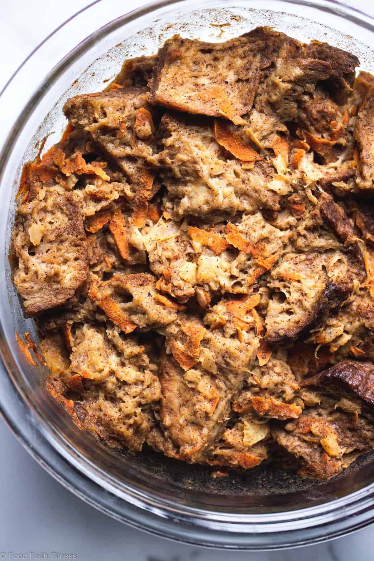 Carrot Cake Instant Pot French Toast Casserole - This dairy and gluten free Instant Pot French Toast Casserole tastes like waking up to carrot cake for breakfast! It's an easy, quick breakfast for any weekend! | #Foodfaithfitness | #Glutenfree #Healthy #Dairyfree #Easter #InstantPot