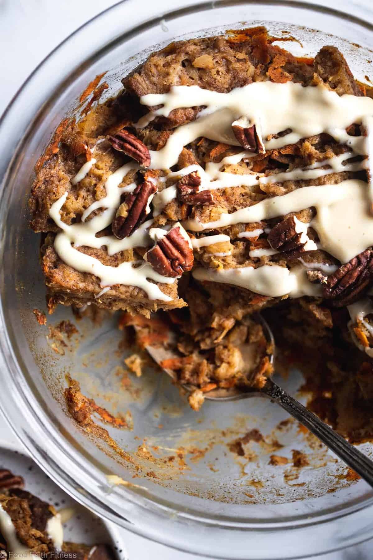 Carrot Cake Instant Pot French Toast Casserole - This dairy and gluten free Instant Pot French Toast Casserole tastes like waking up to carrot cake for breakfast! It's an easy, quick breakfast for any weekend! | #Foodfaithfitness | #Glutenfree #Healthy #Dairyfree #Easter #InstantPot