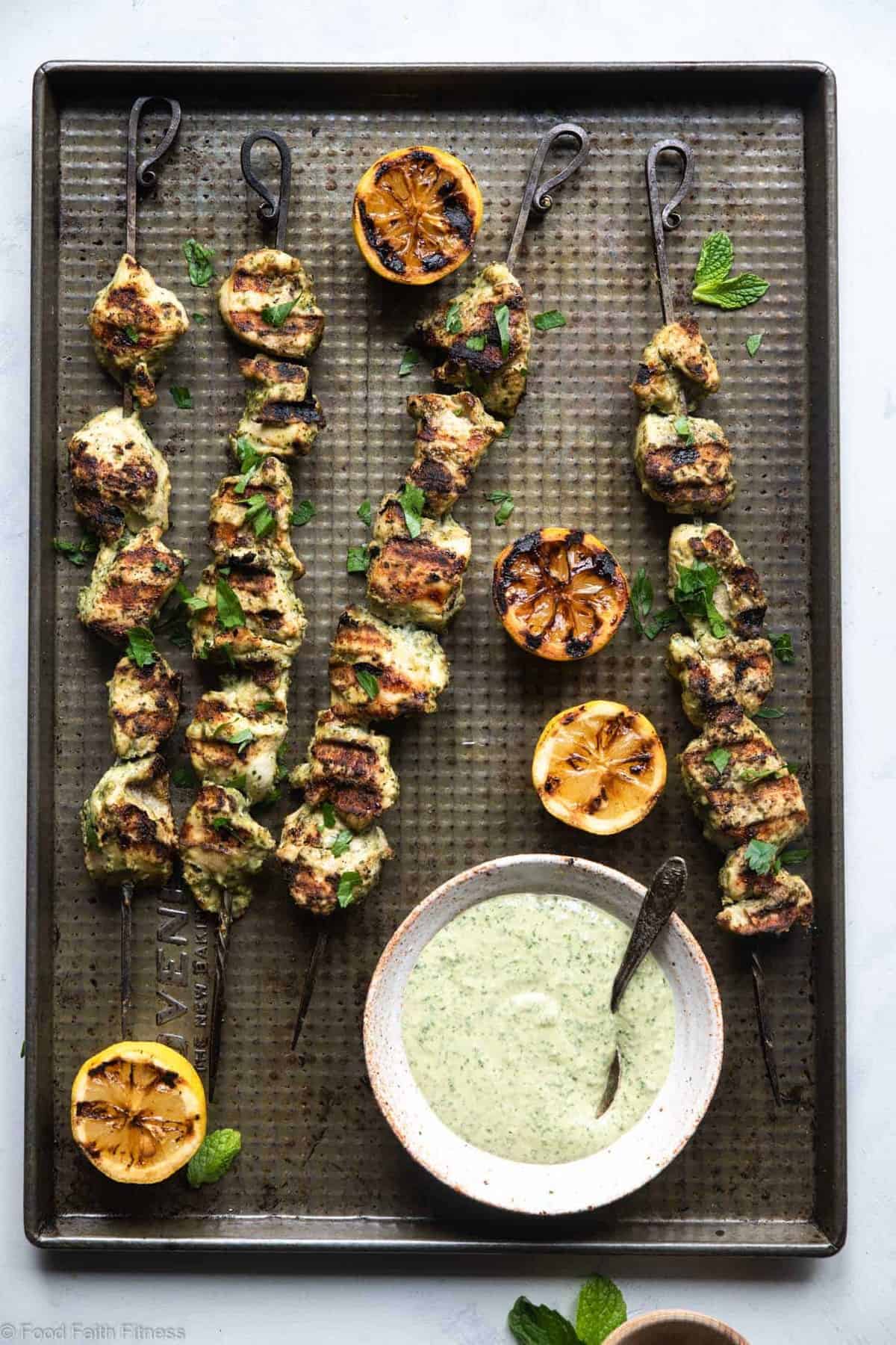 Grilled Herb Hummus Chicken Kebabs - An easy, healthy, gluten free and dairy free dinner that everyone will love! They use simple, pantry essential ingredients and basically make themselves! | #Foodfaithfitness | #Glutenfree #Dairyfree #Hummus #Lowcarb #Healthy Grilled Herb Hummus Chicken Kebabs - An easy, healthy, gluten free and dairy free dinner that everyone will love! They use simple, pantry essential ingredients and basically make themselves! | #Foodfaithfitness |
