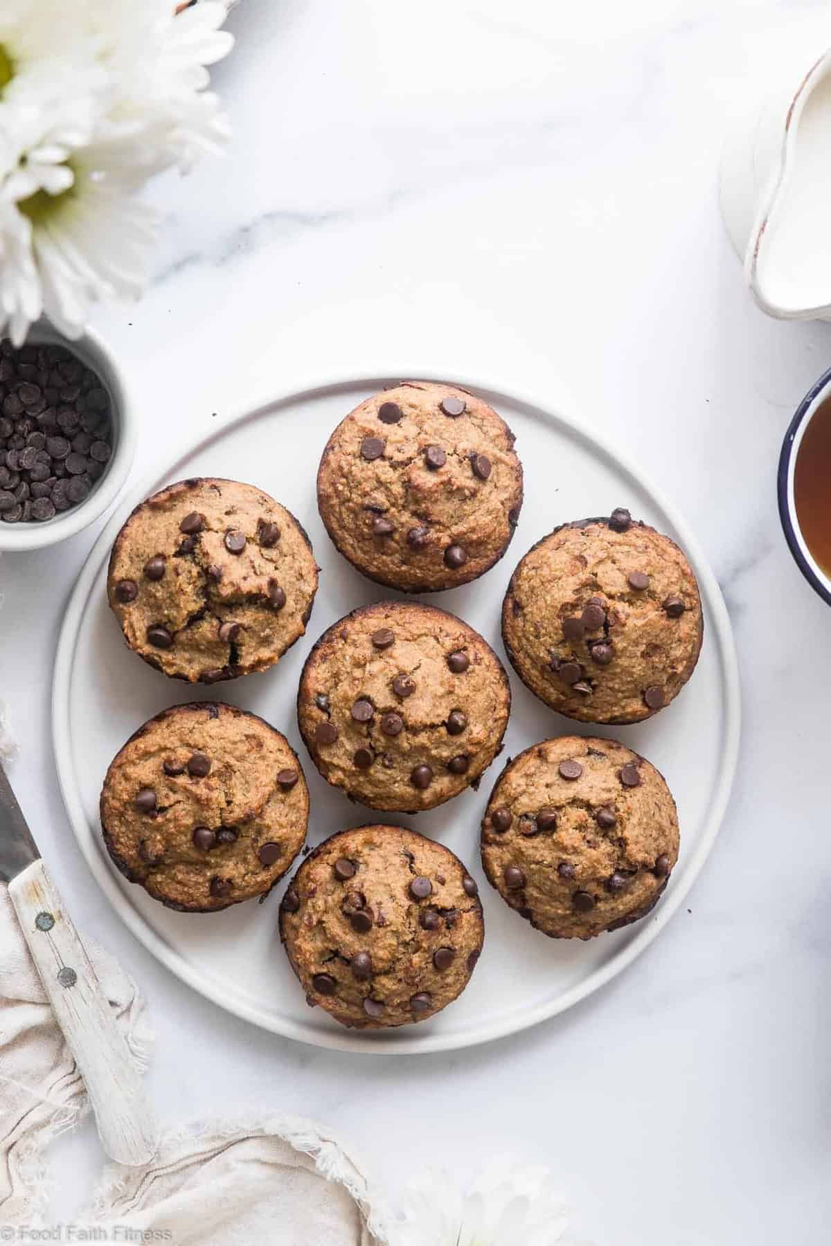 Healthy Zucchini Bread Muffins - These dairy free Zucchini Muffins are fluffy and gluten, dairy, oil and sugar free! Sweetened with dates, studded with chocolate chips and only 170 calories! Great for kids and adults! | #Foodfaithfitness | Healthy Gluten Free Zucchini Muffins - These dairy free Zucchini Muffins are fluffy and gluten, dairy, oil and sugar free! Sweetened with dates, studded with chocolate chips and only 170 calories! Great for kids and adults! | #Foodfaithfitness | #Glutenfree #Dairyfree #Healthy #Zucchini #sugarfree