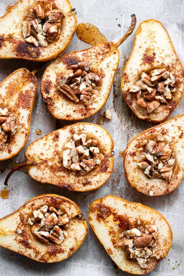 Halved Baked Pears with Honey
