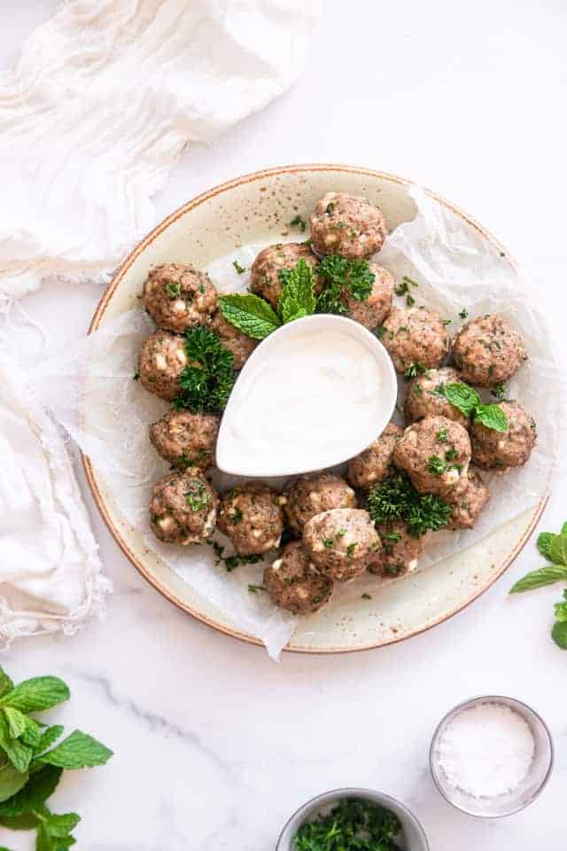 Greek Turkey Meatballs With Feta