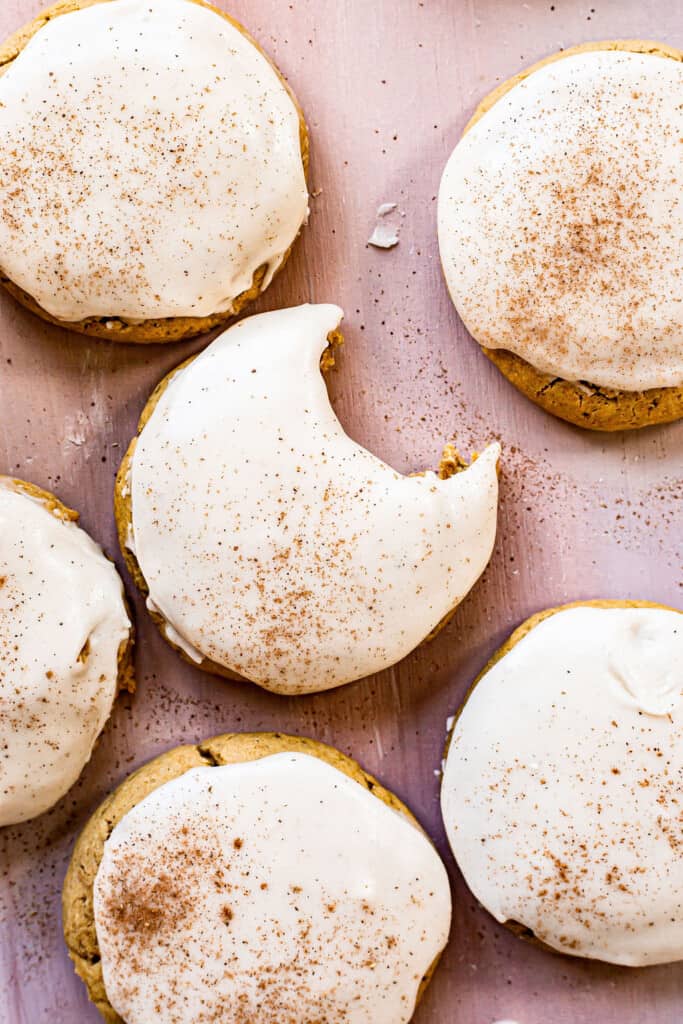 collage of biscuits for biscuits with pumpkin sugar with cinnamon on the table