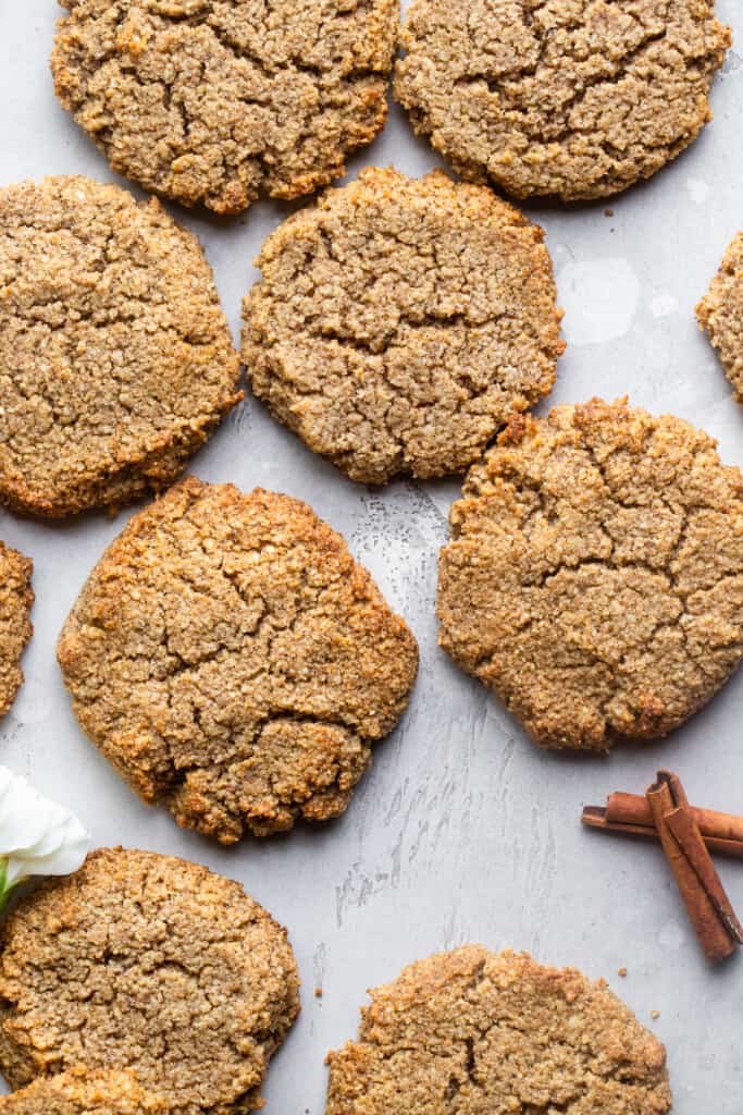 a baking sheet covered in Keto Cream Cheese Cookies
