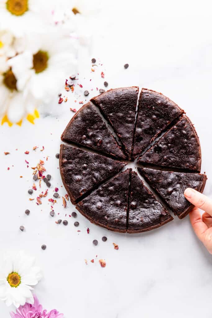 a whole loaf of Instant Pot Brownies but into pieces
