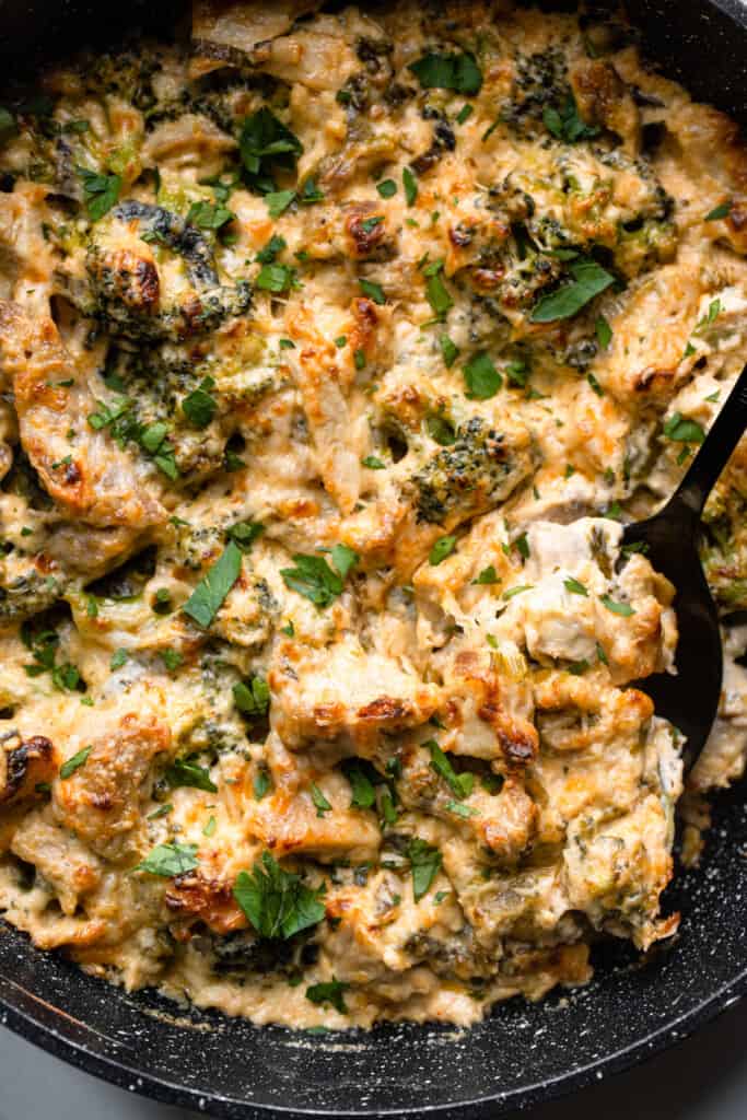close up view of Keto Chicken Casserole