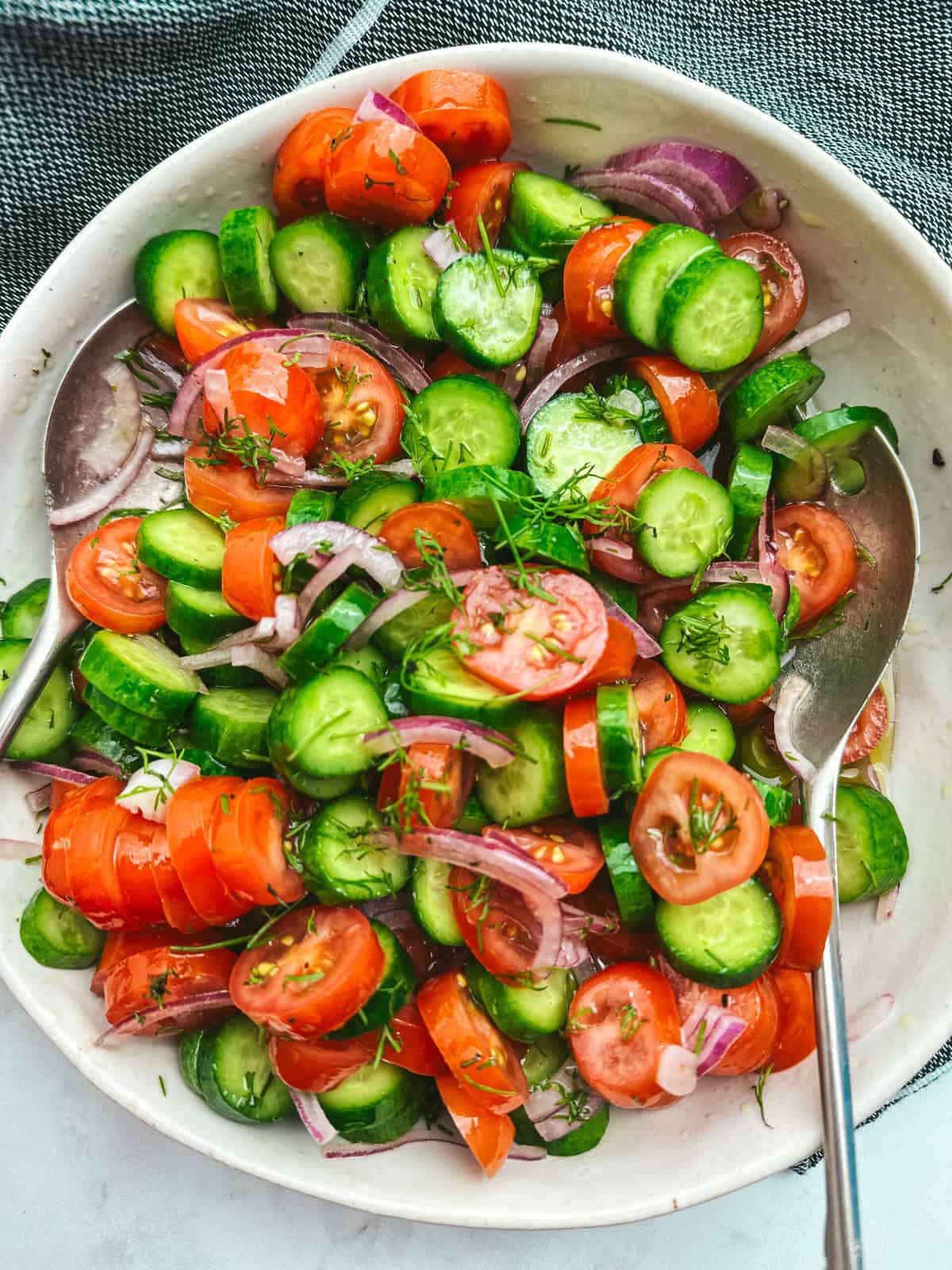 Cucumber and Tomato Salad (with Onions)