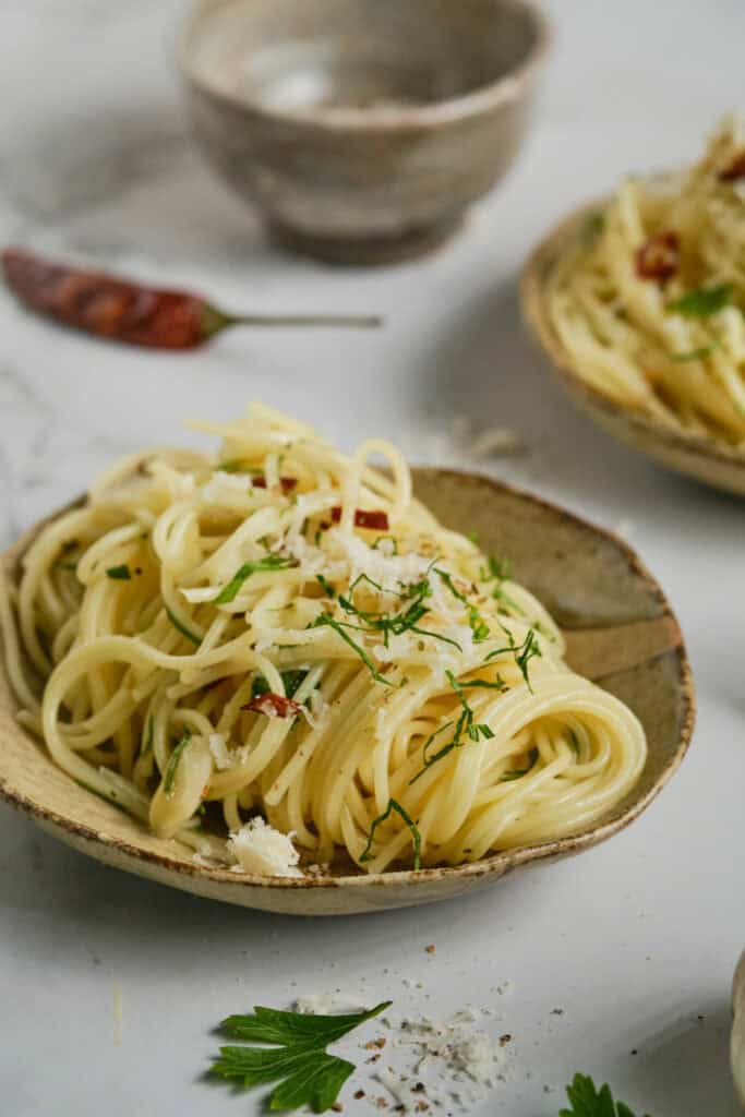 Delicious Angel Hair Pasta side shot