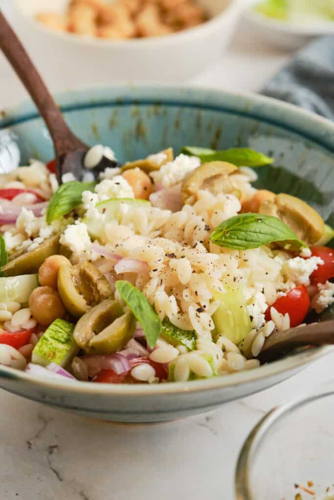 The Best Orzo Salad featured