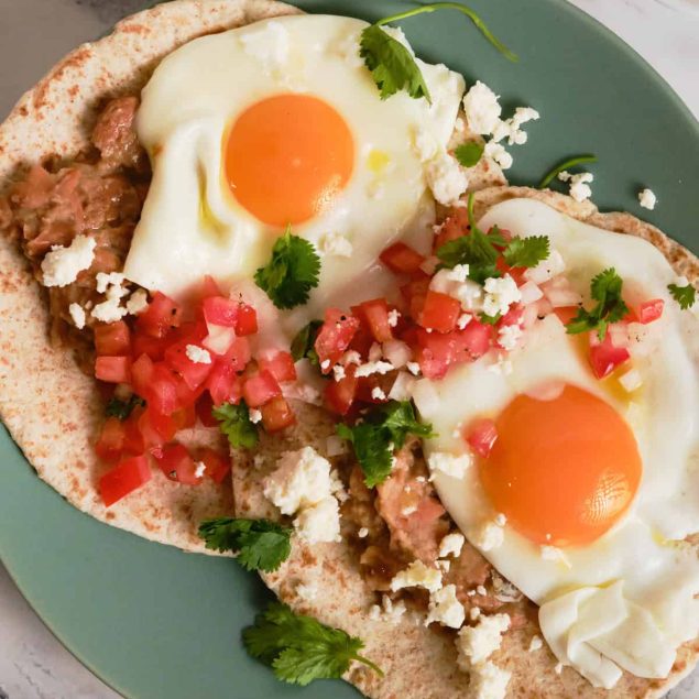 Huevos Rancheros from above