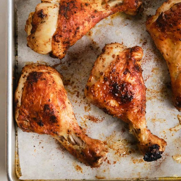 Baked Chicken Leg from Above