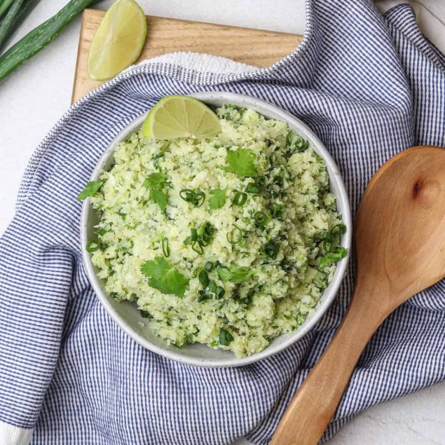 Green Cauliflower Rice Recipe featured image below