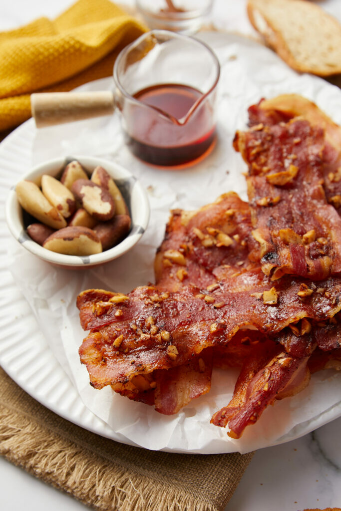 Easy Baked Maple Bacon featured image side shot
