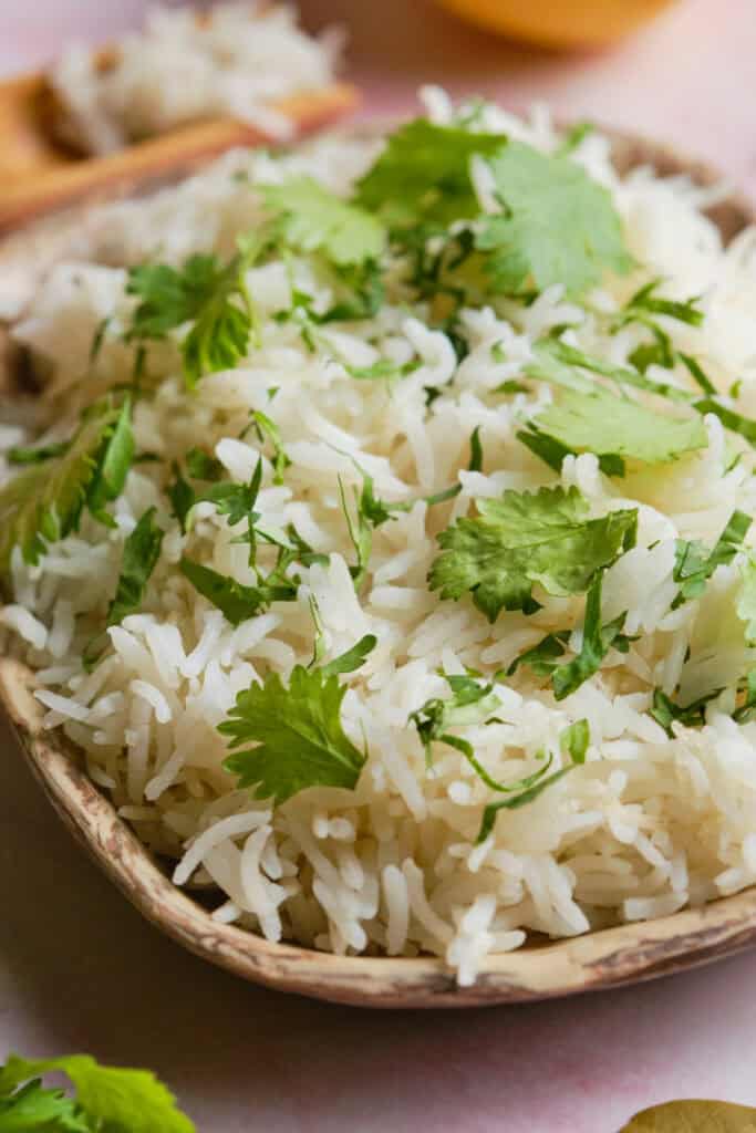 Chipotle cilantro lime rice side the amplifier view focused shot