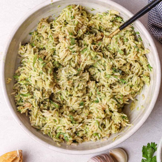 Avocado Cilantro Lime Rice featured image shot above