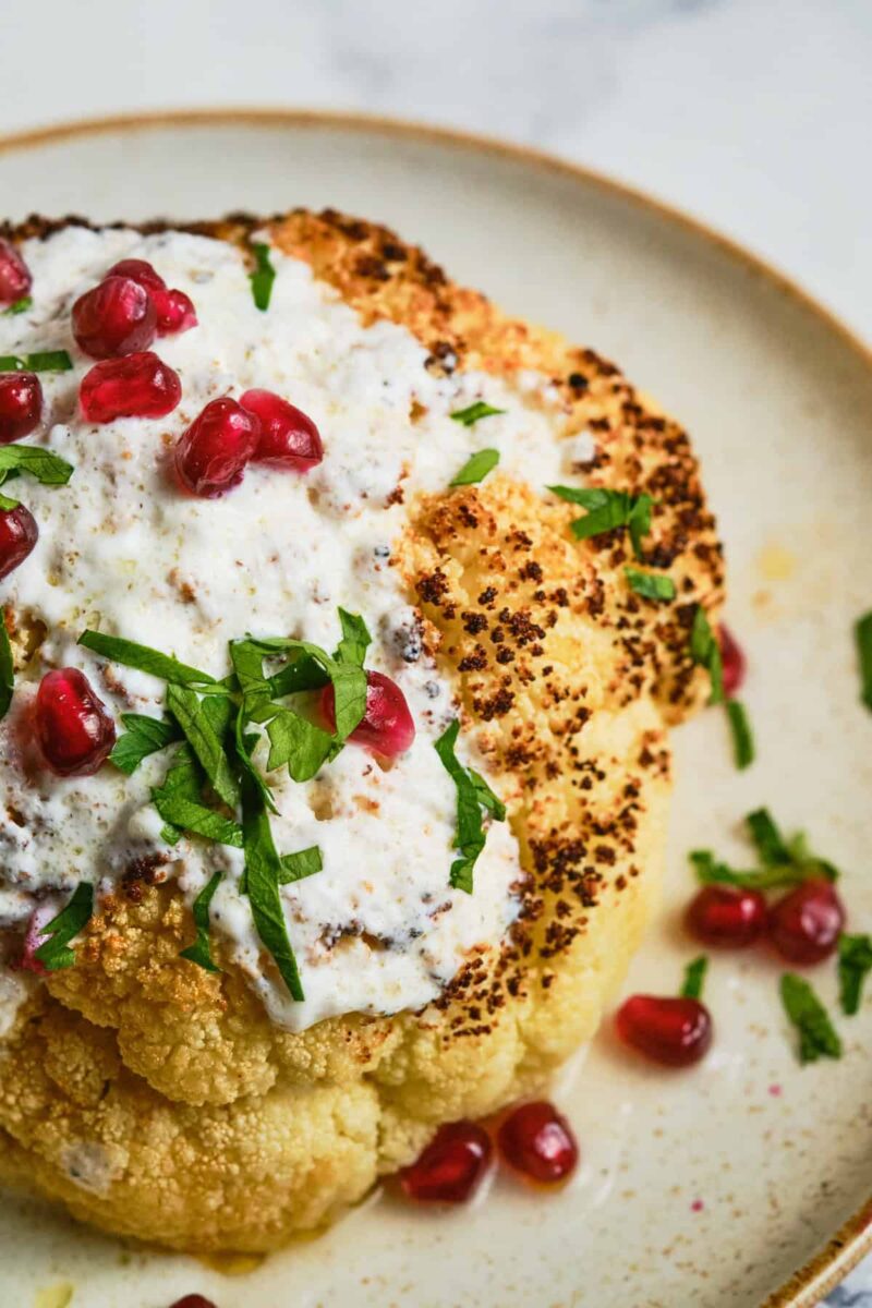 Easy Whole Roasted Cauliflower - Food Faith Fitness