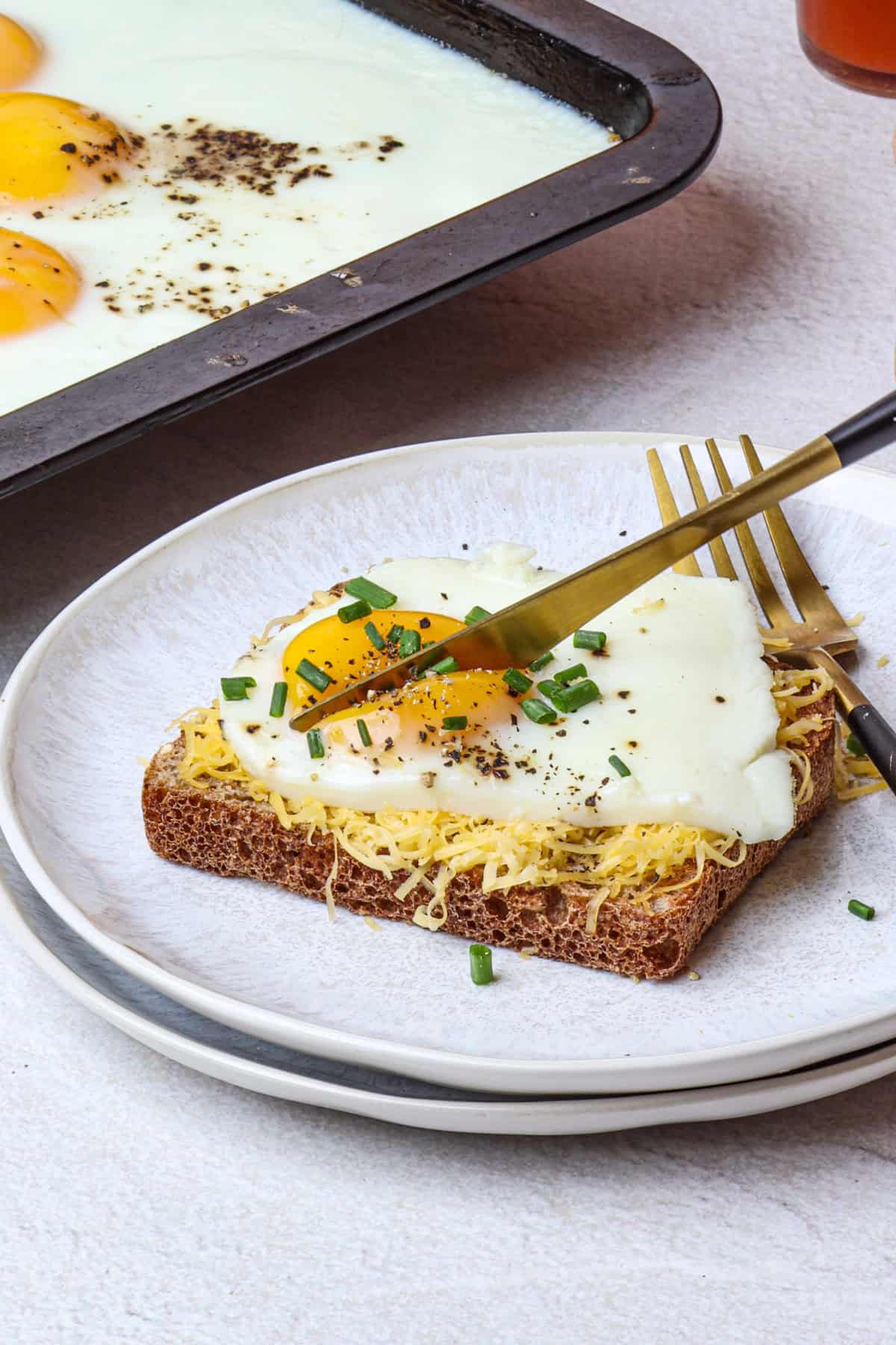 Fried Eggs in the Oven (Sheet Pan) featured image below