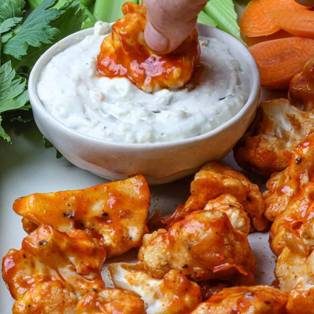 Buffalo Cauliflower Bites close up view