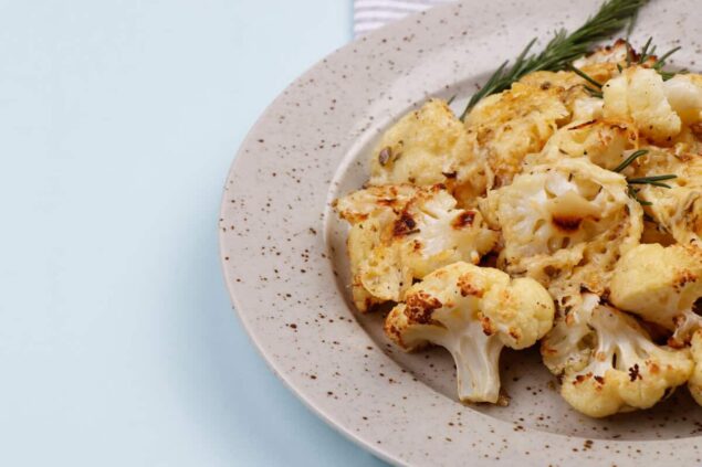 Cheesy Roasted Cauliflower - Food Faith Fitness