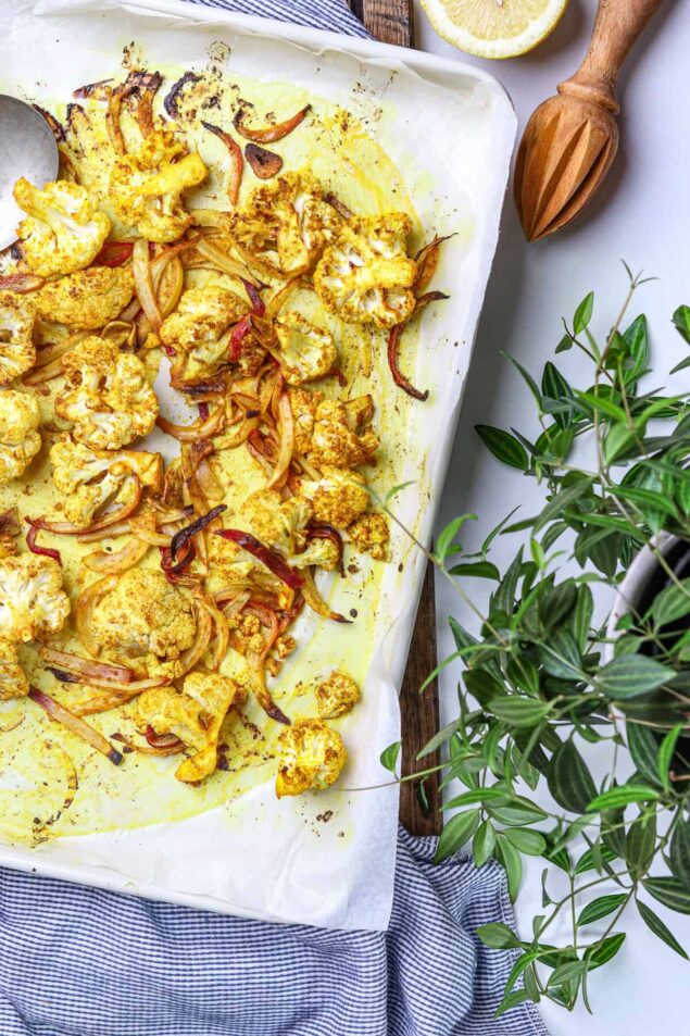 Roasted Curried Cauliflower - Food Faith Fitness