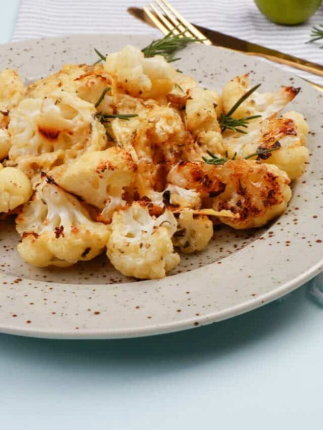 Cheesy Roasted Cauliflower - Food Faith Fitness