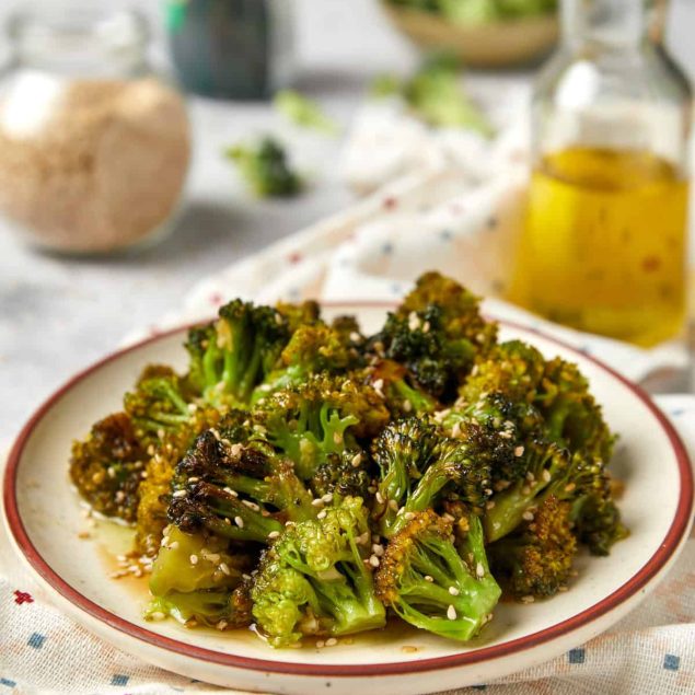 Broccoli fry with ginger and sesame