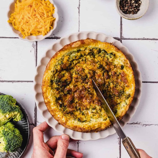 Broccoli Cheddar Quiche