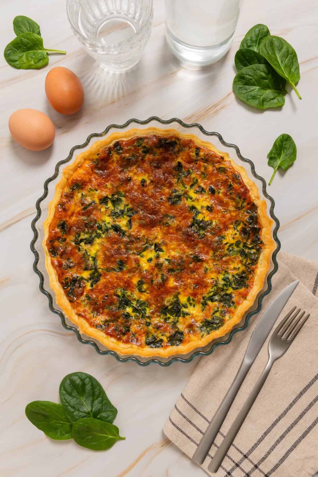 Spinach Bacon Quiche Recipe - Food Faith Fitness