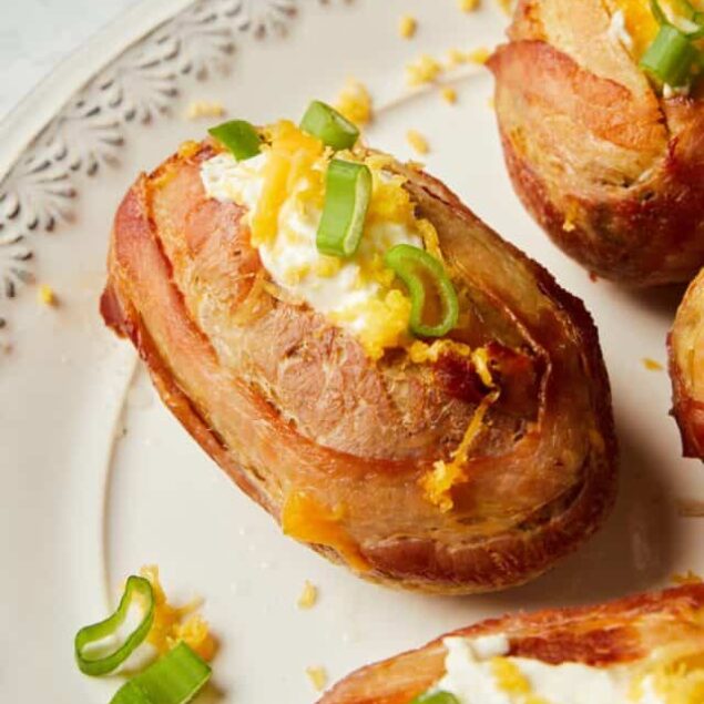 bacon wrapped baked potatoes