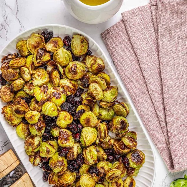 Roasted Brussels Sprouts with Cranberries