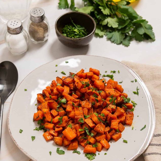 Roasted Sweet Potato Cubes
