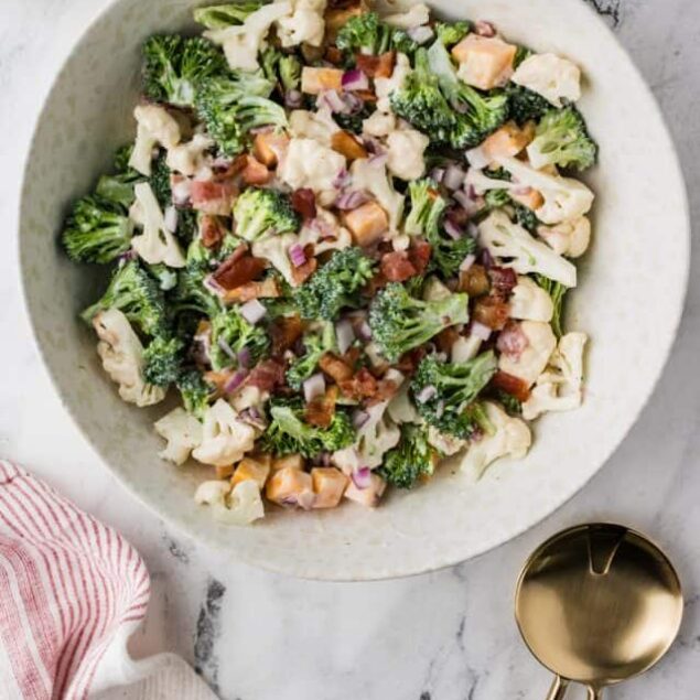 Broccoli and Cauliflower Salad