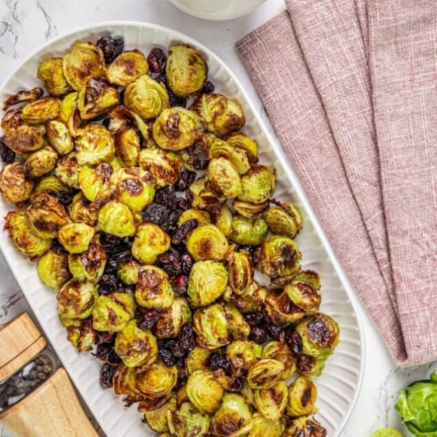 Roasted Brussels Sprouts with Cranberries