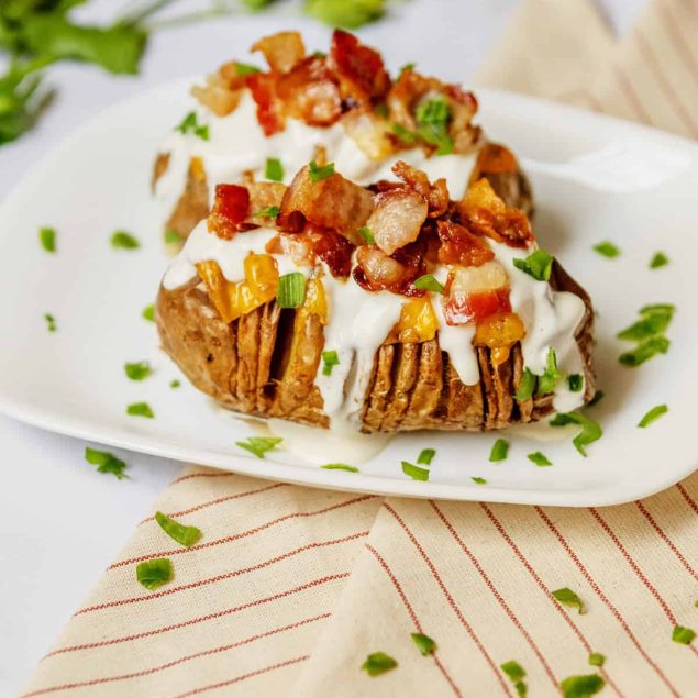 Loaded Hasselback Potatoes