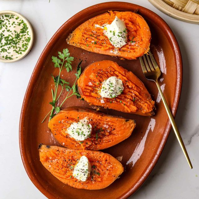 Steamed Sweet Potatoes