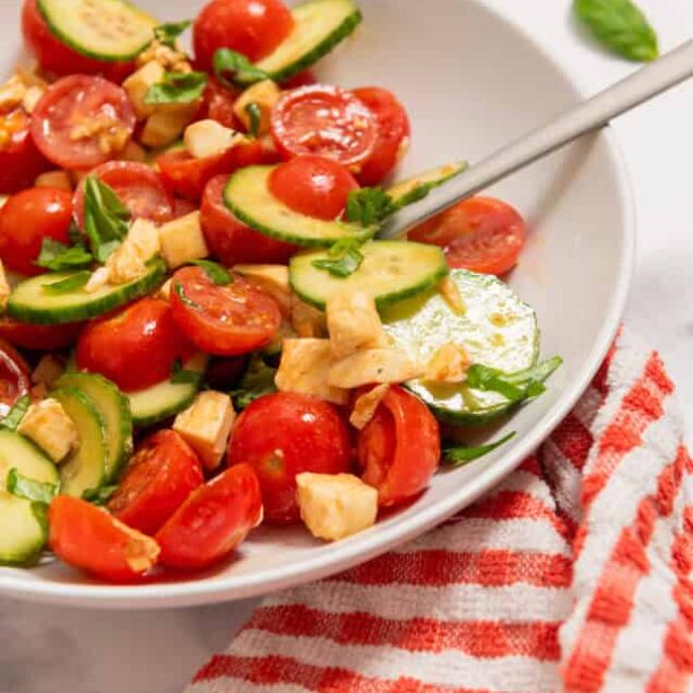 Tomato Cucumber Mozzarella Salad