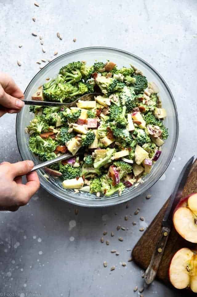 Healthy Broccoli Apple Salad With Greek Yogurt