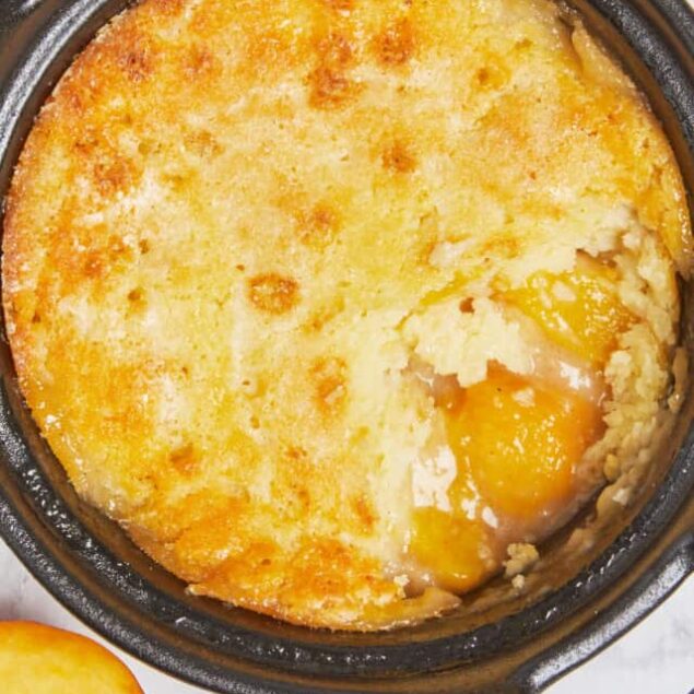 Dutch Oven Peach Cobbler