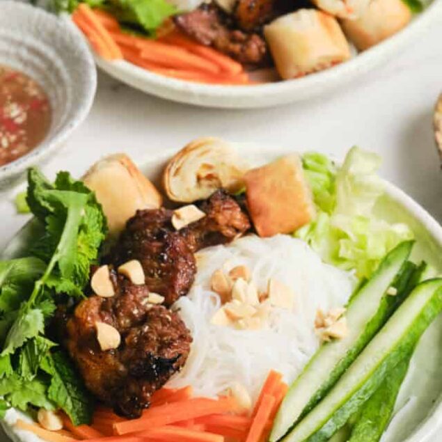 Vietnamese Noodle Bowls (Bun Thit Nuong Cha Gio)